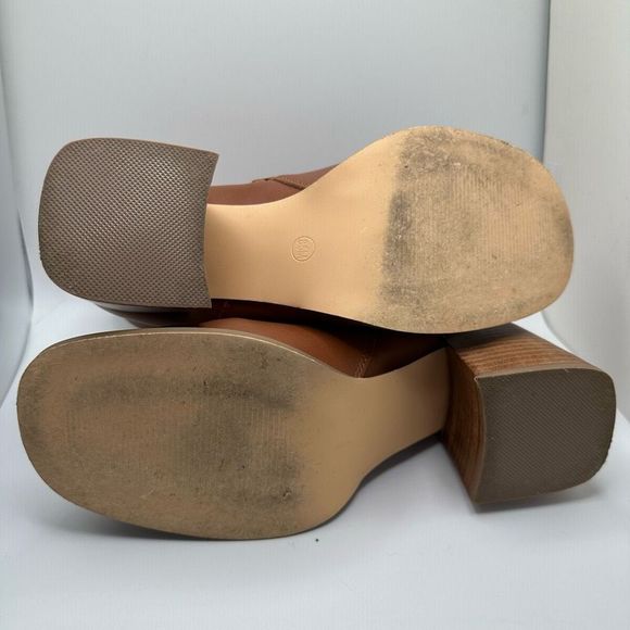 CUSHIONAIRE Women's Dante block heel dress boot +Memory Foam 8.5 TAN - Picture 5 of 8